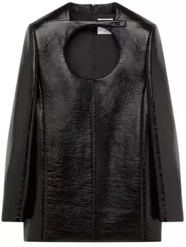 Courrges платье мини из искусственной кожи, черный
