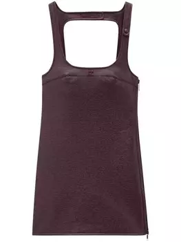 Courrges платье мини из искусственной кожи, коричневый