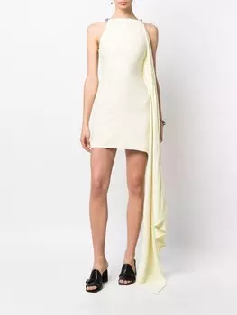 Courrges платье мини с драпировкой, желтый