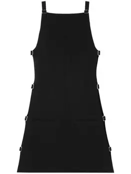 Courrges платье мини с ремешками, черный