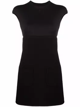 Courrges платье мини с рукавами кап, черный
