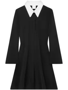 Courrges платье мини с воротником поло, черный