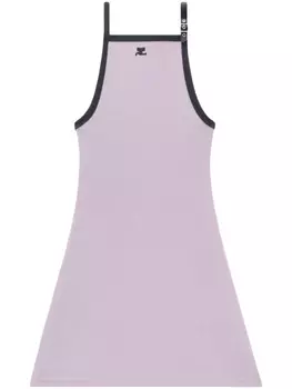 Courrges платье мини с вышитым логотипом, фиолетовый