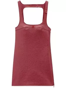 Courrges платье-трапеция мини с квадратным вырезом, красный