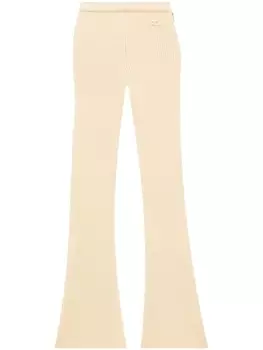 Courrges расклешенные брюки Reedition в рубчик, нейтральный цвет