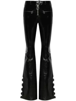 Courrges расклешенные брюки с пряжками, черный