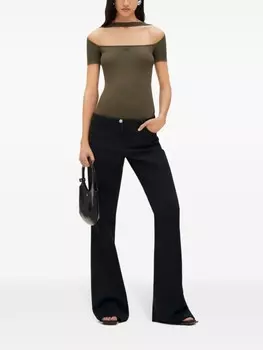 Courrges саржевые брюки bootcut Relax, черный
