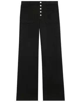 Courrges широкие джинсы на пуговицах, черный