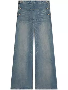 Courrges широкие джинсы средней посадки, синий
