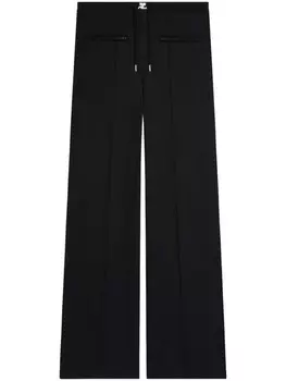 Courrges спортивный костюм интерлок с низкой посадкой мешковатые брюки, черный