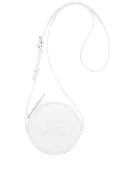 Courrges сумка на плечо Circle с логотипом, белый