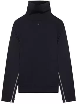 Courrges свитер оверсайз с высоким воротником, черный