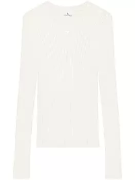Courrges свитер с вышитым логотипом, белый