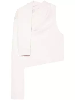 Courrges толстовка асимметричного кроя с открытыми плечами, нейтральный цвет