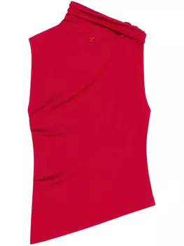 Courrges топ асимметричного кроя из джерси, красный