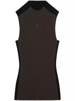Courrges топ без рукавов Contrast Frame, коричневый