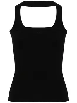 Courrges топ Hyperbole 90's с вышитым логотипом, черный