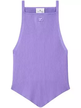 Courrges топ Pointy в рубчик, фиолетовый