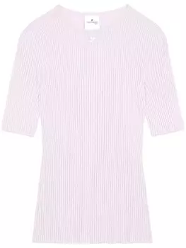 Courrges топ с вышитым логотипом, розовый