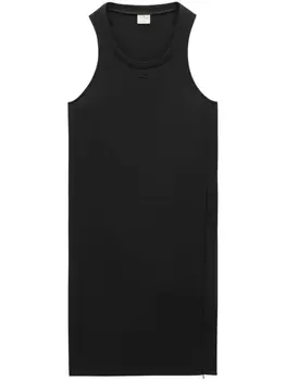 Courrges твидовое платье миди с логотипом, черный