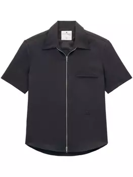 Courrges твиловая рубашка с логотипом, черный