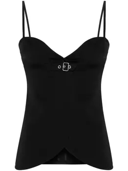Courrges твиловый топ Ellipse, черный