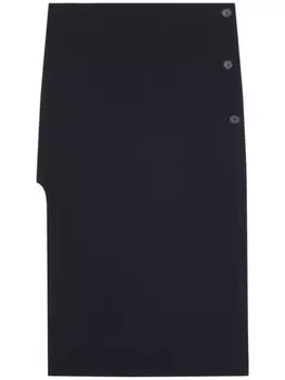 Courrges юбка миди Oblique строгого кроя, черный