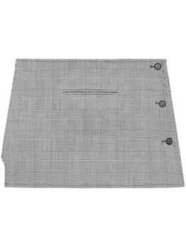 Courrges юбка мини Oblique в клетку Prince of Wales, черный