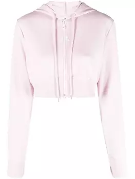 Courrges укороченное худи с нашивкой-логотипом, розовый
