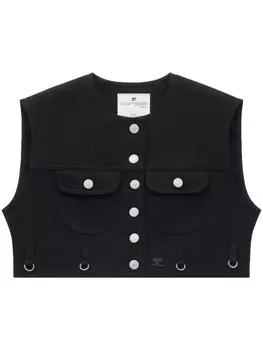 Courrges укороченный джинсовый жилет Multiflex, черный