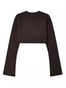 Courrges укороченный кардиган тонкой вязки, коричневый