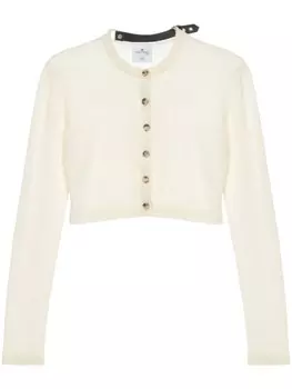 Courrges укороченный кардиган тонкой вязки, серый