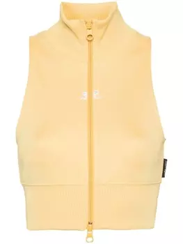 Courrges укороченный топ Interlock на молнии, желтый