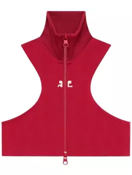 Courrges укороченный жилет, красный