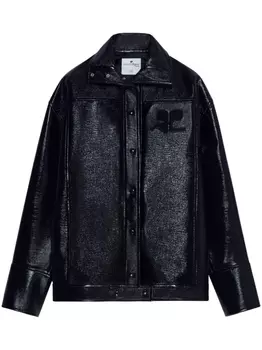 Courrges виниловая куртка оверсайз Iconic, синий