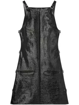Courrges виниловое платье с ремешками, черный