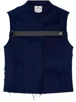 Courrges жакет с эффектом потертости и ремешком, синий