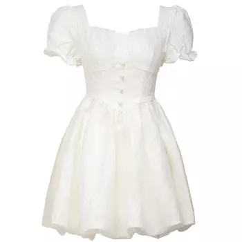 Cover Time Женское платье с шортами и рукавами, Белый