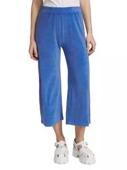 Cпортивные штаны Monrow расклешенные из махровой ткани, синий