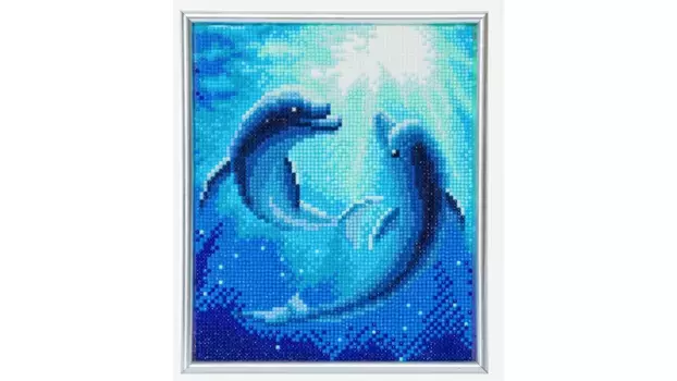 Craft Buddy Набор для фоторамки Crystal Art Diamond Painting Дельфины 21 см x 25 см
