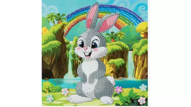 Craft Buddy Набор карточек для алмазной живописи Crystal Art Кролик 18 x 18 см