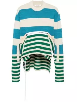 Craig Green полосатый джемпер на молнии, синий
