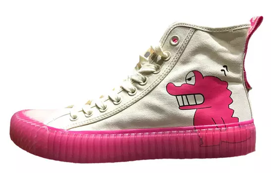 Crayon Shinchan/crayon Shinchan X Canvas Shoes Unisex High-top Heron Feather White/Magenta Kappa