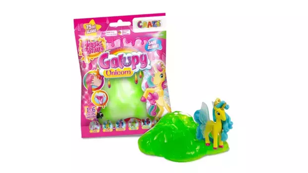 Craze Пакет из фольги MAGIC SLIME со слизью объемом 75 мл и 1 фигуркой единорога Galupy, 1 шт, в ассортименте