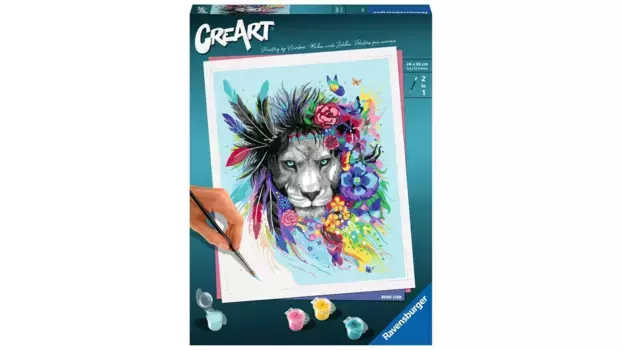 Creart картина по номерам лев в стиле бохо Ravensburger Beschftigung