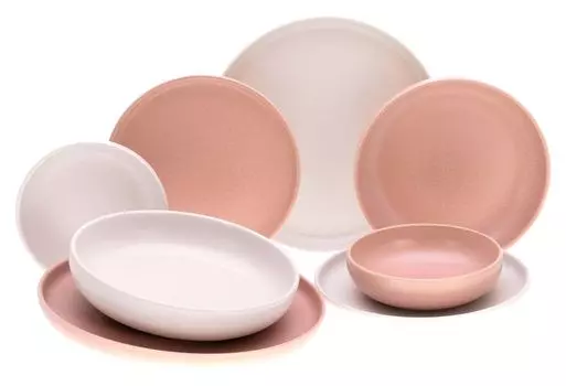 CreaTable, 10103, Uno Rusty Rose - кремовый, набор тарелок из 8 предметов, керамика, мультиколор