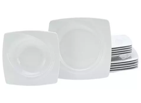 CreaTable, 13162, Celebration White, сервиз обеденный, 12 предм., фарфор, белый