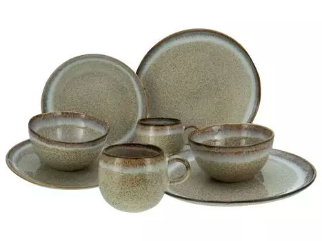 CreaTable, 14435, Stone Sand, комбинированный сервиз, 8 предметов, керамогранит, желтый