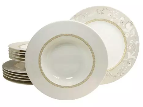 CreaTable, 16664, Palacio Creme, обеденный сервиз 12 предм., фарфор, белый