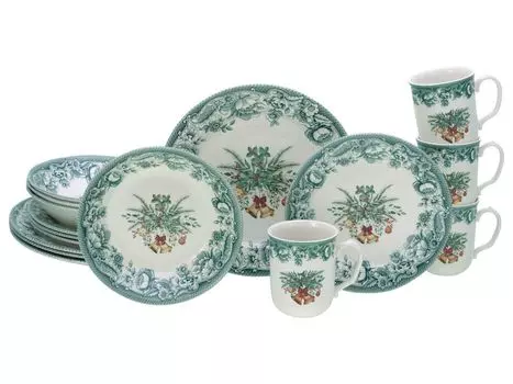 CreaTable, 16959, Рождественский зеленый, комбинированный сервиз, 16 предметов, керамика